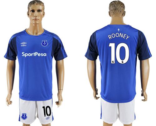 Everton #10 Rooney Home Soccer Club Jersey